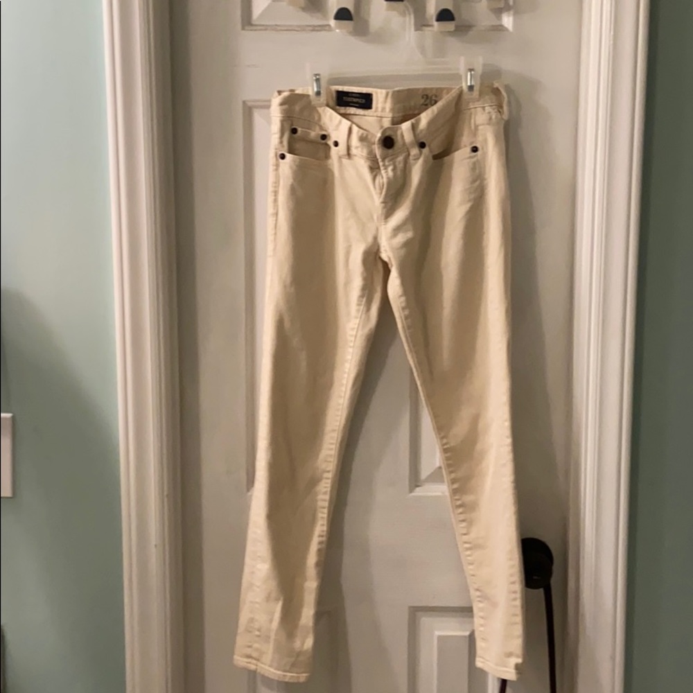 J Crew cream toothpick jeans